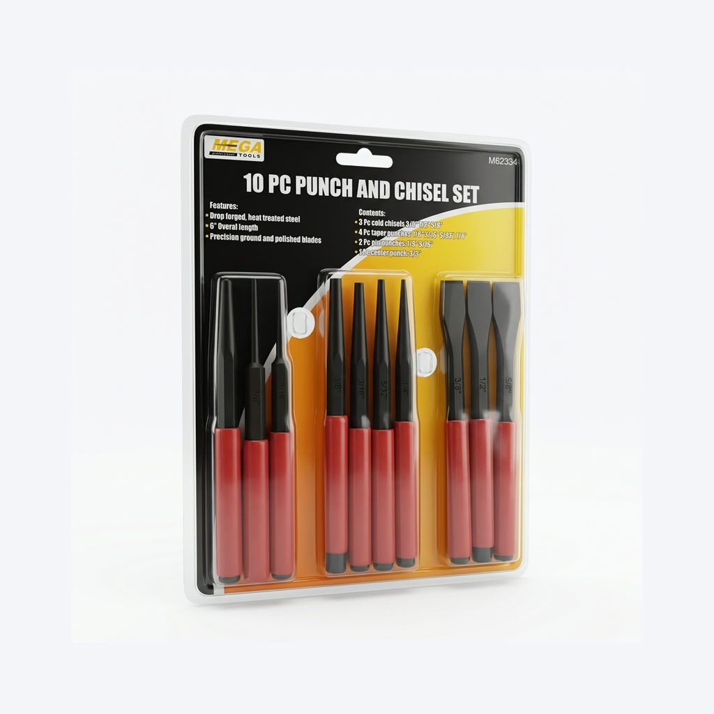 CHISEL & PUNCH SET 10 Pc Set MEGA